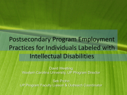Postsecondary Program Employment Practices for Individuals