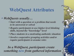 WebQuest Attributes - Kent School District