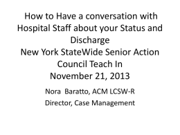 How to Have a conversation with Hospital Staff about your