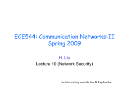 Communication Networks II Network Security