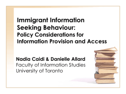 Immigrant Information Seeking Behaviour: Policy