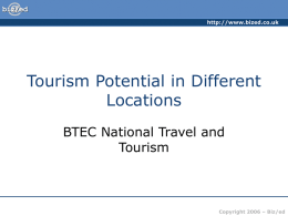 ###Tourism Potential in Different Locations