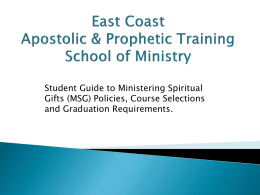 Ministering Spiritual Gifts (MSG) Training