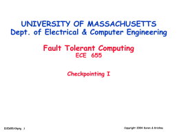 Part10:Checkpointing1 - University of Massachusetts Amherst