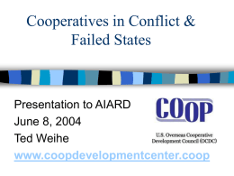 Cooperatives in Conflict & Failed States