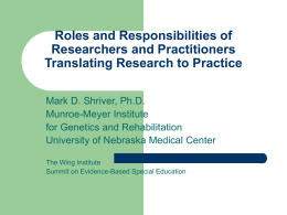 Roles and Responsibilities of Researchers and