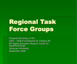 Regional Task Force Groups