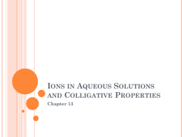 Ions in Aqueous Solutions and Colligative Properties