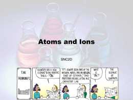 Atoms and Ions - Manning's Science