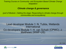 Training Course on Wetlands and Climate Change Adaptation