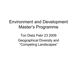Environment and Development Master’s Programme