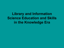 Library and Information Science Education and Skills in