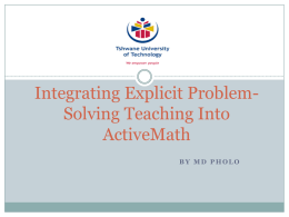 Integrating Explicit Problem-Solving Teaching Into ActiveMath