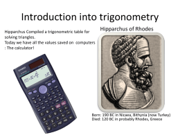 Introduction into trigonometry