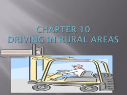 Chapter 10 driving in rural areas