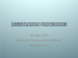 Registering for the SSTFI