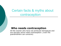 Certain facts & myths about contraception