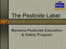 The Pesticide Label - Montana State University