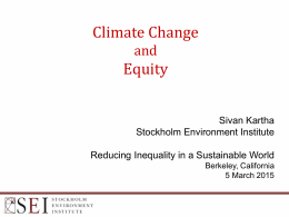 Climate Change and Equity - Institute of Urban and