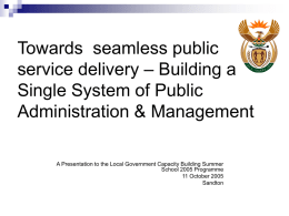 Towards seamless public service delivery