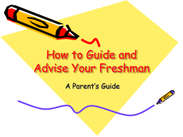 How to Guide and Advise Your Freshman