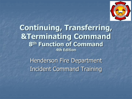 Continuing, Transferring, &Terminating Command 8th