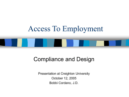 Access To Employment - Creighton University