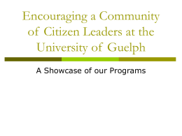 Encouraging a Community of Citizen Leaders at the
