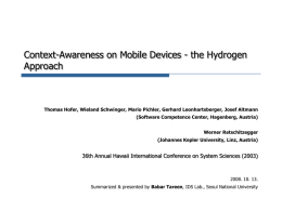 Context-Awareness on Mobile Devices
