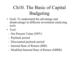 Ch9. Net present value and other investment criteria