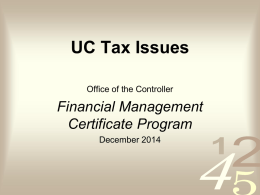 UC Tax Issues