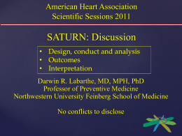 American Heart Association Scientific Sessions 2011 SATURN