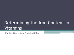 Determining the Iron Content in Vitamins