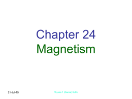 Chapter 24 Magnetism - Alejandro Garcia's Web Site