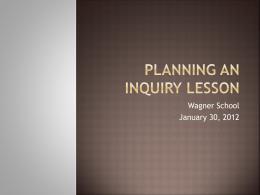 Planning an inquiry lesson