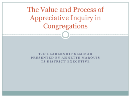 The Value and Process of Appreciative Inquiry in Congregations