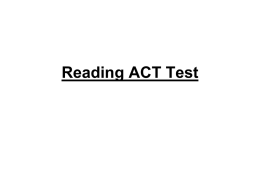 Reading ACT Test