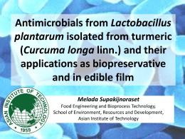 Antimicrobial from Lactobacillus plantarum isolated from