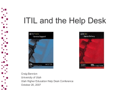 ITIL and the Help Desk