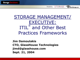 ITIL and other best practices frameworks