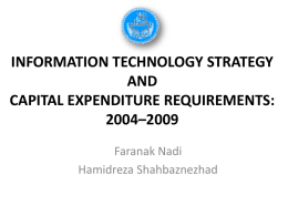 INFORMATION TECHNOLOGY STRATEGY AND CAPITAL …