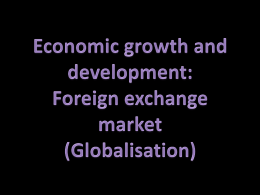 Economic growth and development: Foreign exchange market
