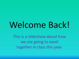 Welcome Back! - Kentucky Department of Education