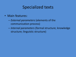 Specialized texts