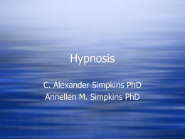 Hypnosis - UCSD Cognitive Science