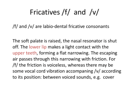 Fricatives /f/ and /v/