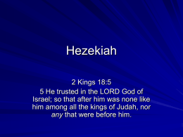 Hezekiah - The Berean Christadelphians