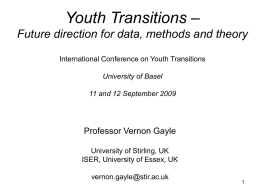 Youth Transitions – Future direction for data, methods and