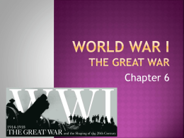 World war I the great war - North Pocono School District