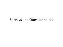 Surveys and Questionnaires